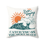 Load image into Gallery viewer, Faux Suede Beach Vibes Decorative Pillow - "Catch You On The Next Wave"
