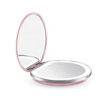 Load image into Gallery viewer, Travel LED Mirror 1X/3X, USB Compact Mini Pink for Purse