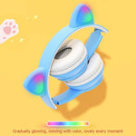Load image into Gallery viewer, RGB Cat Ear Wireless Headphones – Kids, Girls, Gaming, Music