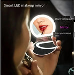 Load image into Gallery viewer, Travel LED Mirror 1X/3X, USB Compact Mini Pink for Purse