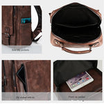 Load image into Gallery viewer, Leather Men's Travel Backpack Large Capacity