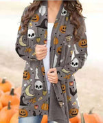 Load image into Gallery viewer, Halloween Theme Printed Coat – Knitted Polyester Small Cardigan (S–5XL)