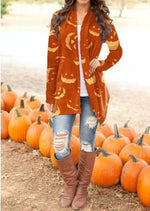Load image into Gallery viewer, Halloween Theme Printed Coat – Knitted Polyester Small Cardigan (S–5XL)