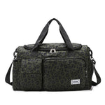 Load image into Gallery viewer, Leopard Print Travel Duffle Bag with Shoe Compartment
