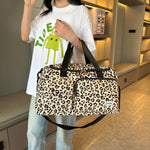 Load image into Gallery viewer, Leopard Print Travel Duffle Bag with Shoe Compartment
