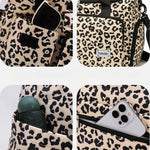 Load image into Gallery viewer, Leopard Print Travel Duffle Bag with Shoe Compartment