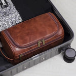 Load image into Gallery viewer, Leather Travel Toiletry Bag for Men & Women | Dopp Kit