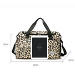 Load image into Gallery viewer, Leopard Print Travel Duffle Bag with Shoe Compartment