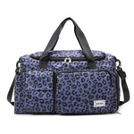Load image into Gallery viewer, Leopard Print Travel Duffle Bag with Shoe Compartment