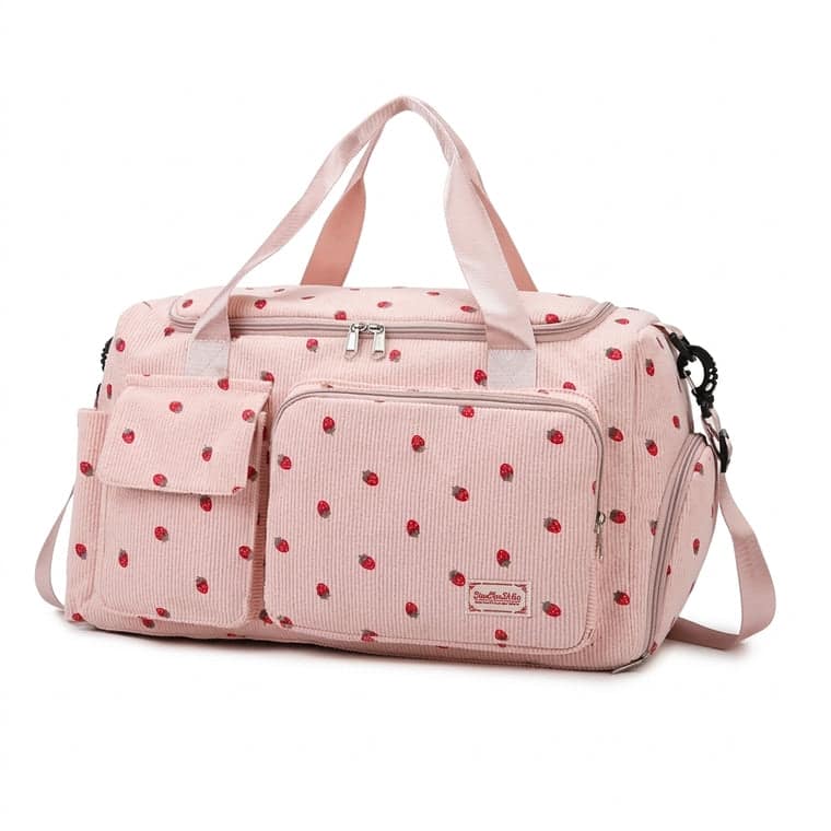 Corduroy travel tote bag