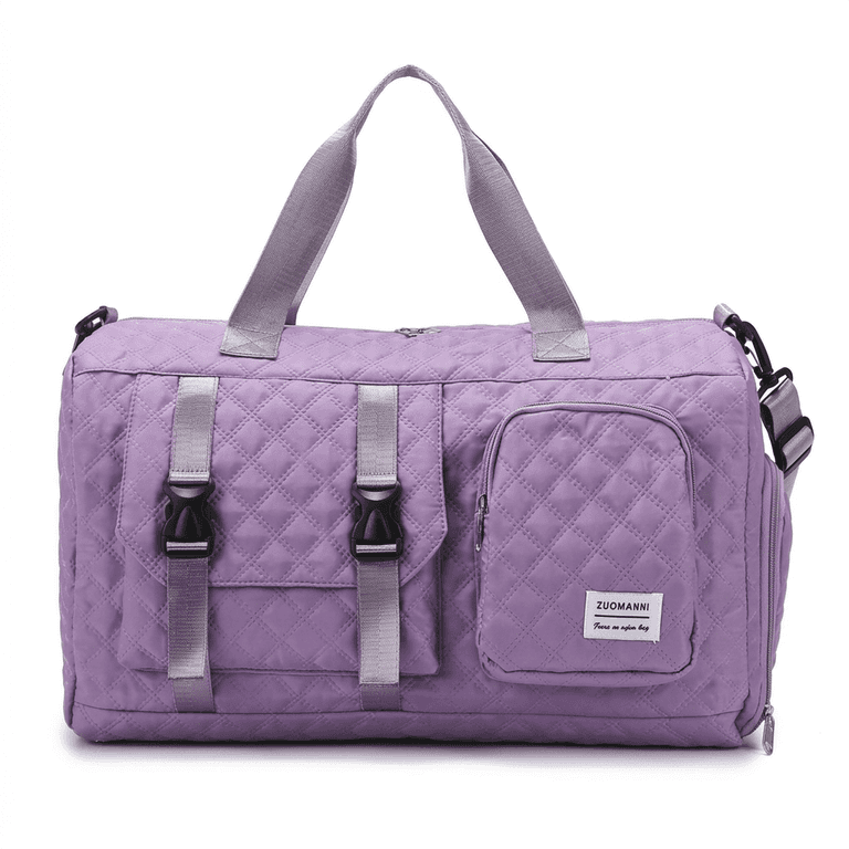 Nylon Travel Duffle Bag in Purple