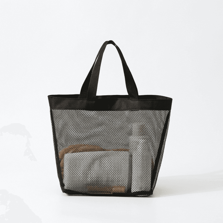 Mesh Shower Toiletry Bag in Black