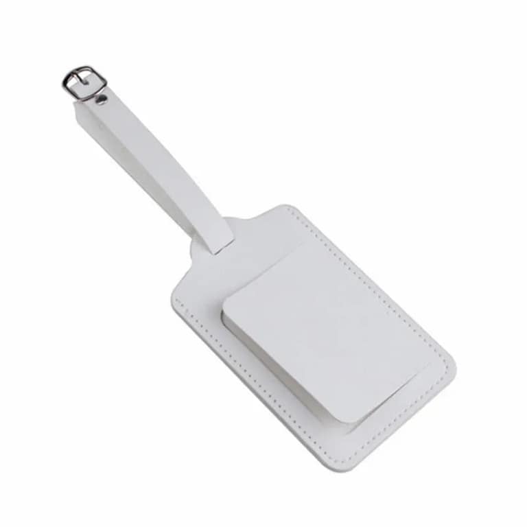 Leather Luggage Tag in White