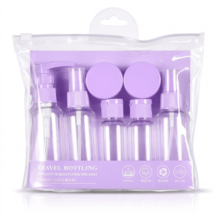Travel Bottle Set in Purple