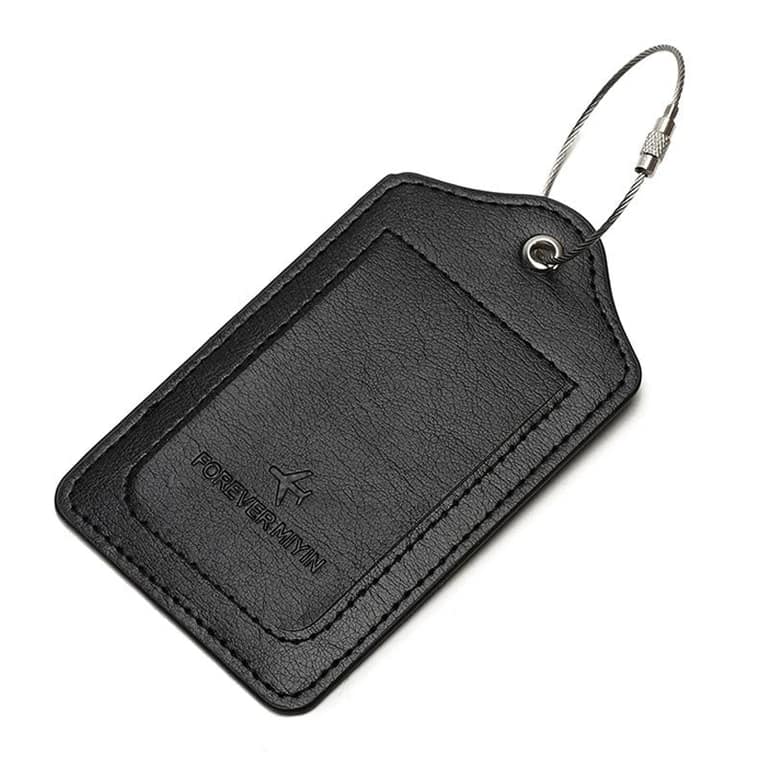PU Leather Luggage Tag in Black