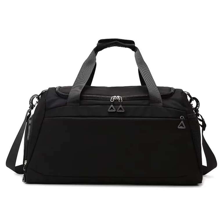 Large Capacity Gym Bag Organized Travel Tote Water-Resistant in Black