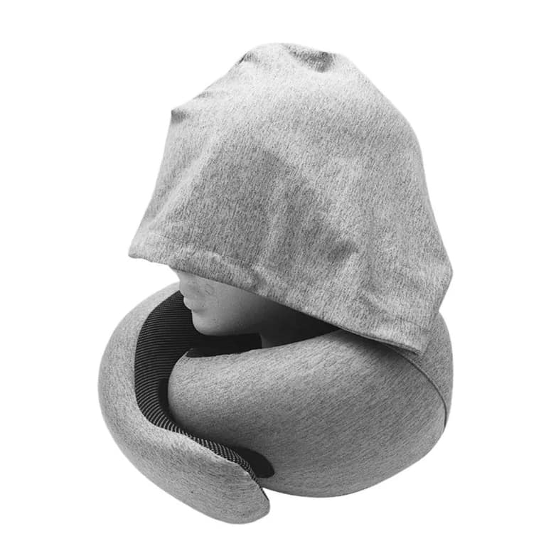 Travel Neck Pillow for Comfort & Support in Light Gray