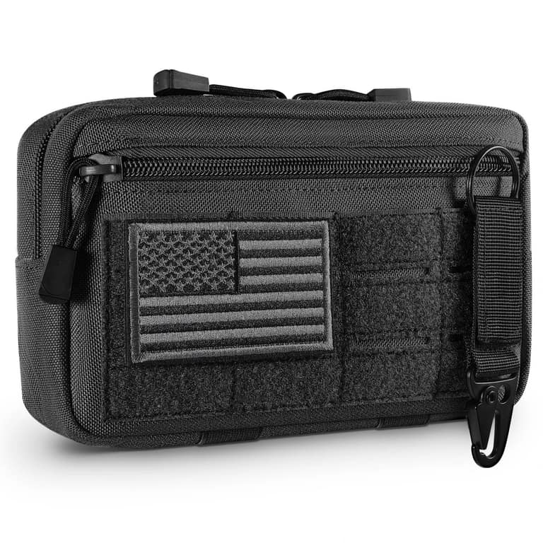 Modular Utility Pouch for Organized Travel & Durable Nylon Fabric in Black