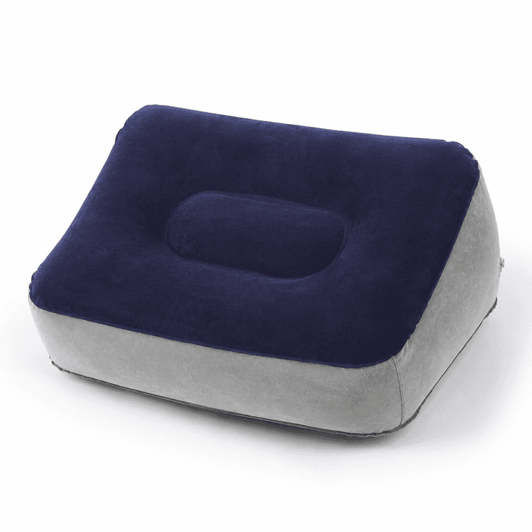 Inflatable Travel Footrests Pillow for Portable Comfort & Durable PVC Design in Blue