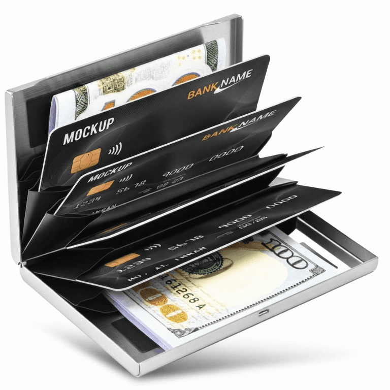 RFID Blocking Card Holder in Silver