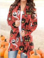 Load image into Gallery viewer, Halloween Theme Printed Coat – Knitted Polyester Small Cardigan (S–5XL)
