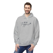 We Be Trippin' Hoodie - Travel Quote Pullover with Airplane Graphic