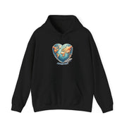 Adventure Heart Hoodie – World Map Heart Graphic Hoodie