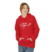 We Be Trippin' Hoodie - Travel Quote Pullover with Airplane Graphic