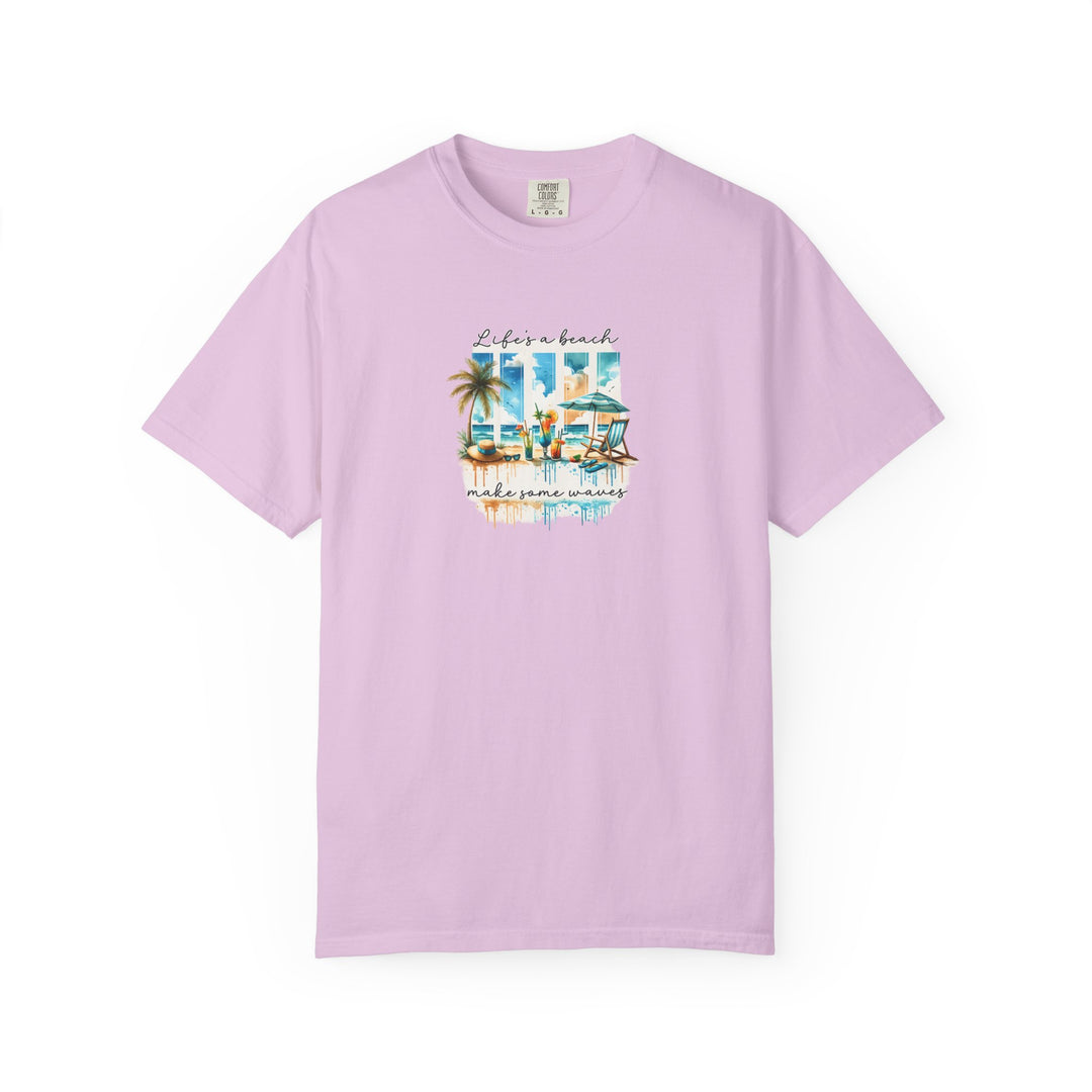 Beach Vibes T-Shirt — "Life's a Beach" Retro Palm & Surf Graphic