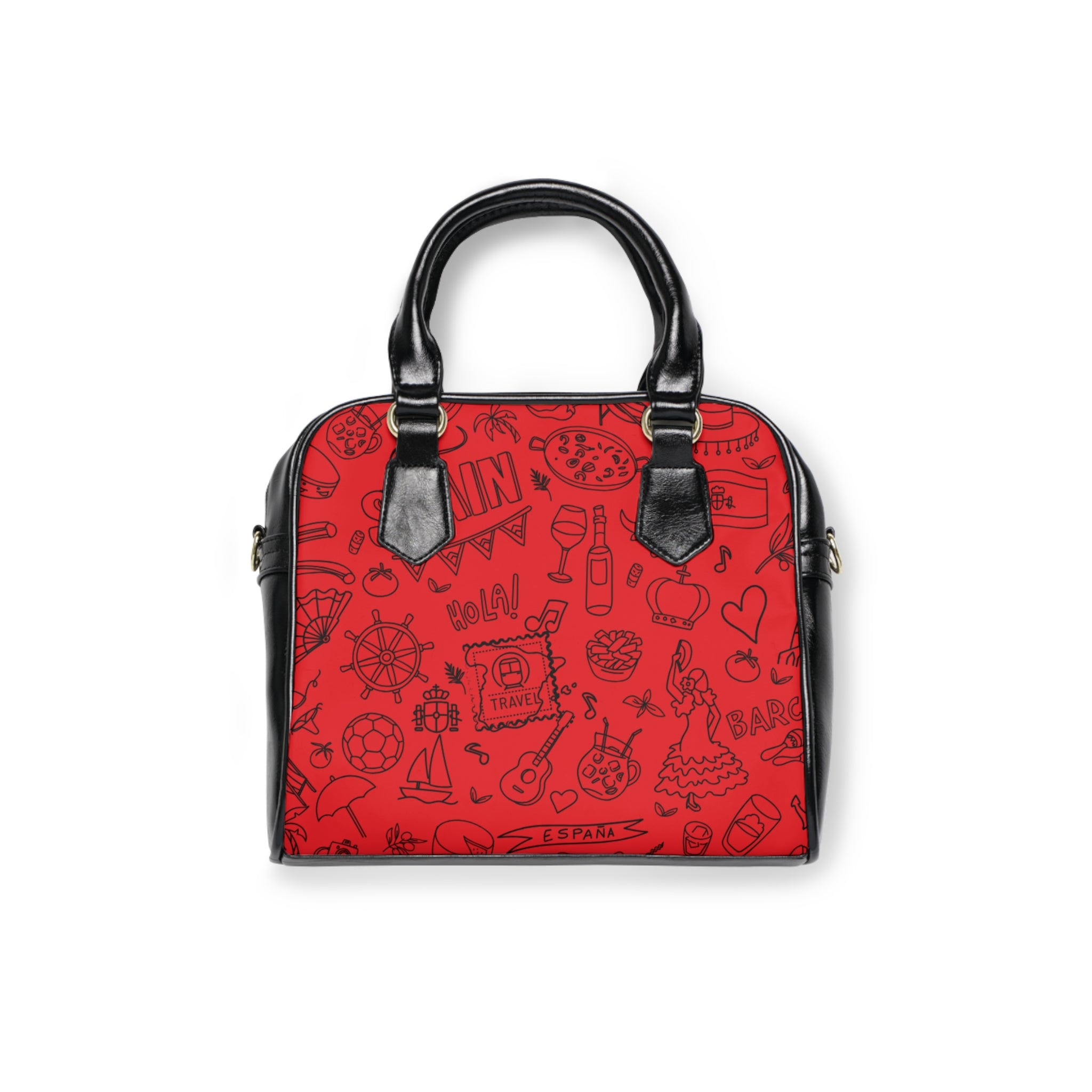 Shoulder Handbag - Red 'Colorful Summer Pattern 1' - Fun Beach Bag, Cute Tote for Vacation, Travel Essentials, Stylish Everyday Purse, Perfect Gift