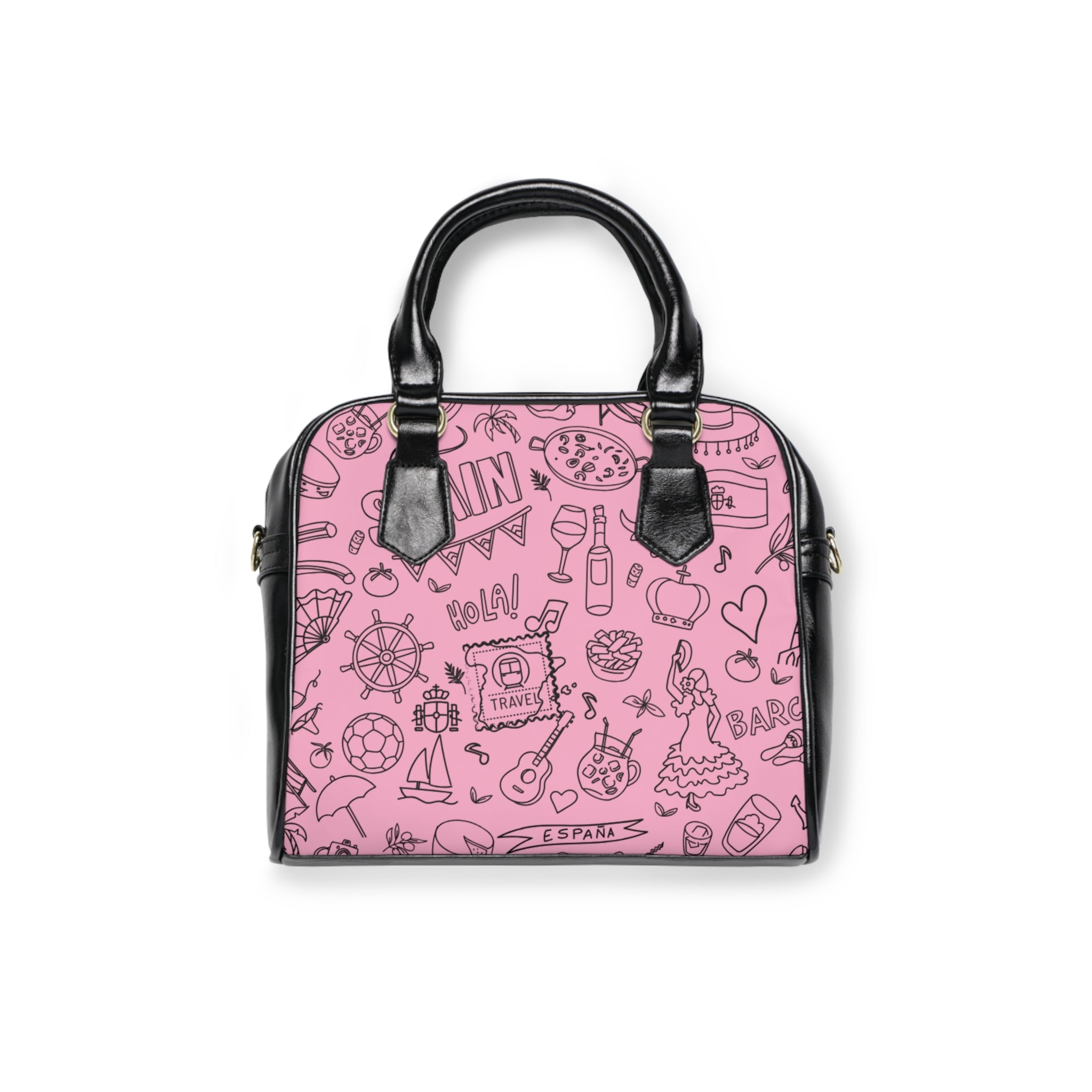 Shoulder Handbag - Pink 'Colorful Summer Pattern 1' - Fun Beach Bag, Cute Tote for Vacation, Travel Essentials, Stylish Everyday Purse, Perfect Gift
