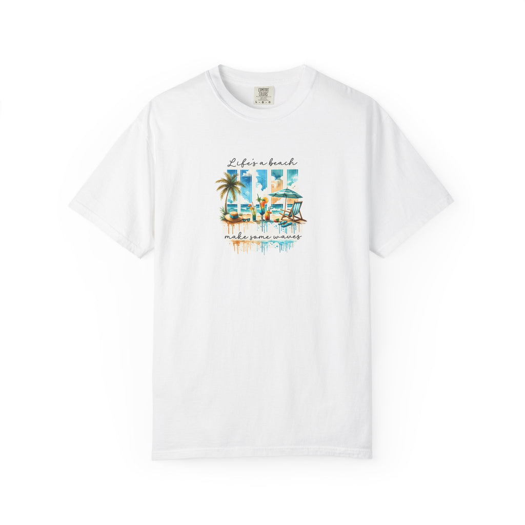 Beach Vibes T-Shirt — "Life's a Beach" Retro Palm & Surf Graphic