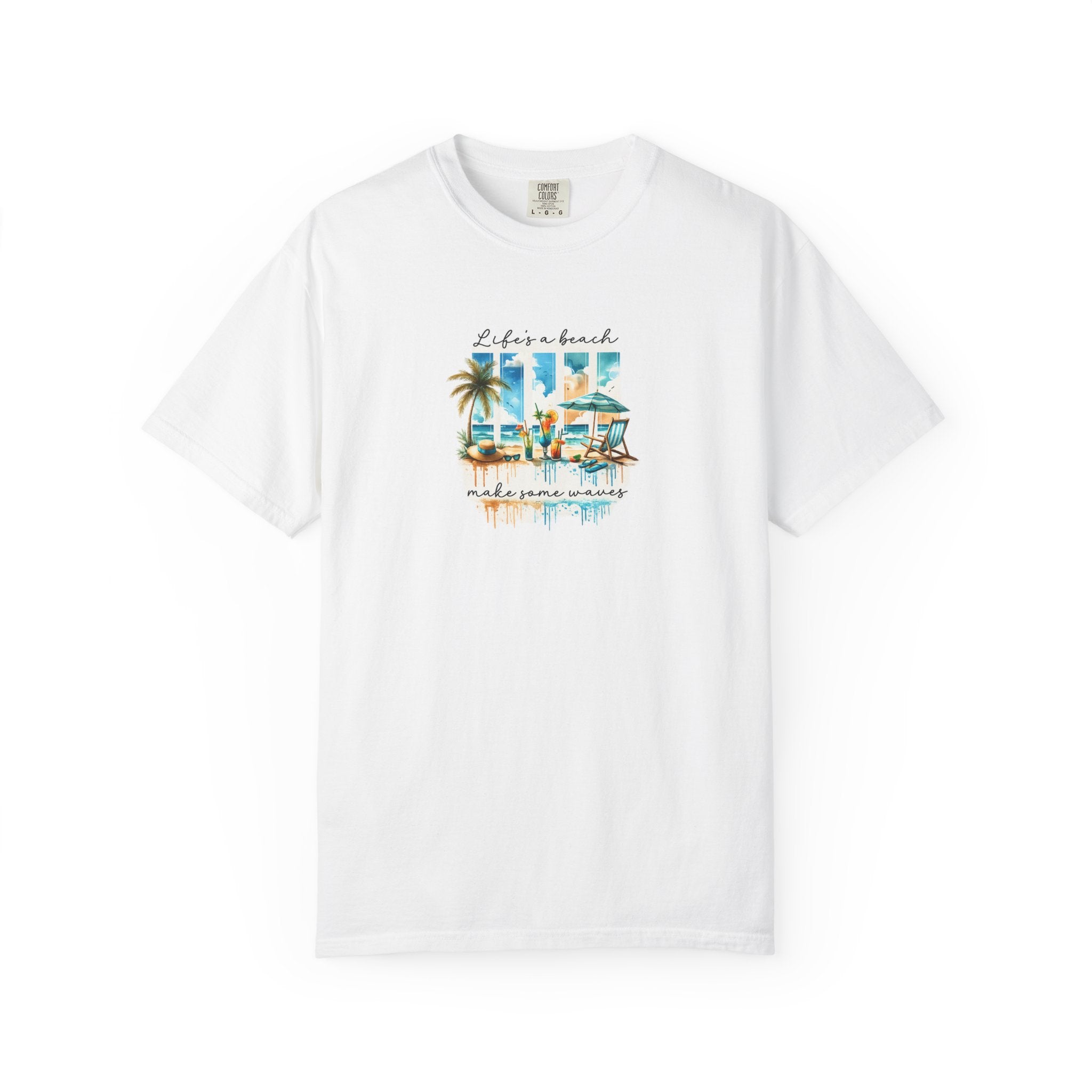 Beach Vibes T-Shirt — "Life's a Beach" Retro Palm & Surf Graphic