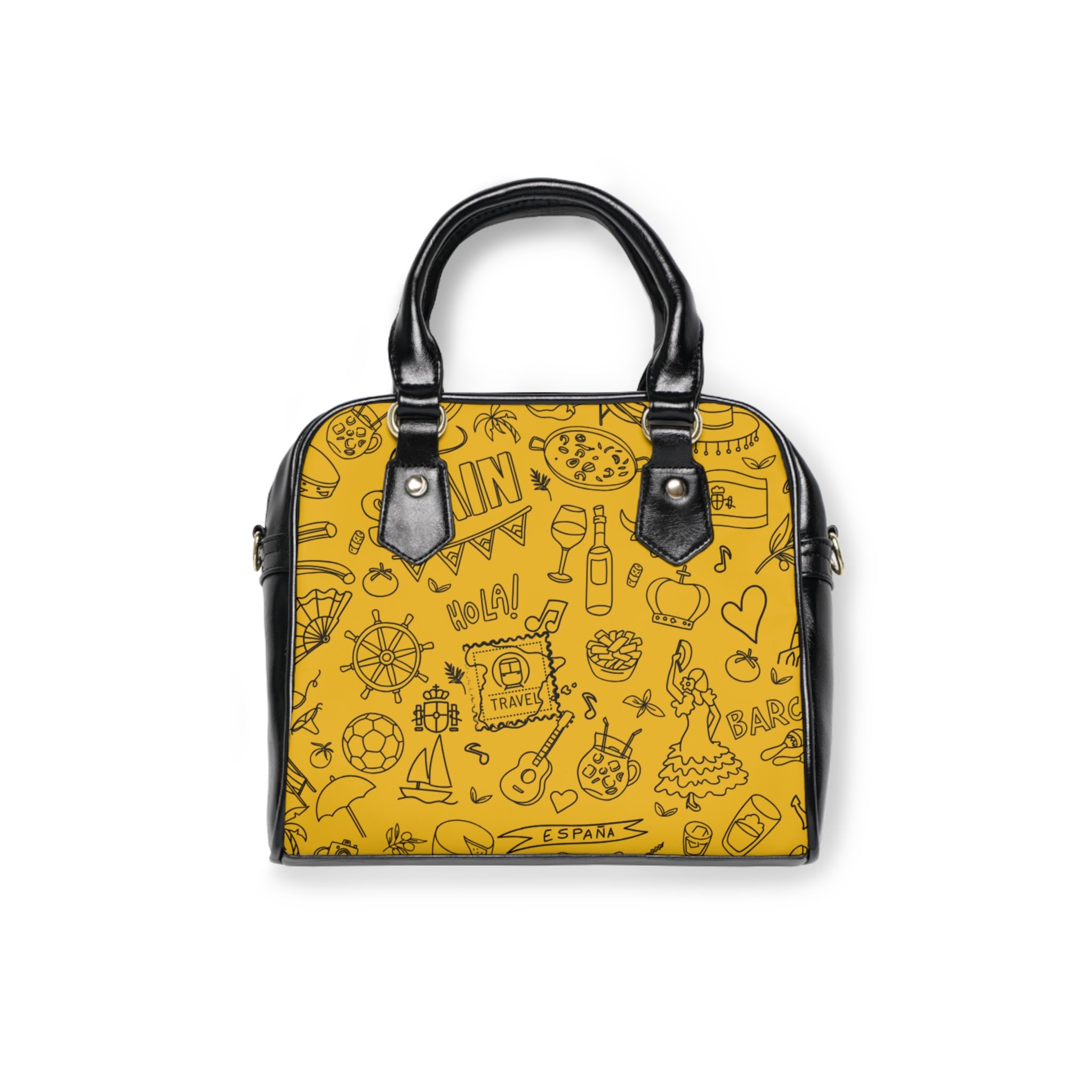 Shoulder Handbag - Yellow 'Colorful Summer Pattern 1' - Fun Beach Bag, Cute Tote for Vacation, Travel Essentials, Stylish Everyday Purse, Perfect Gift