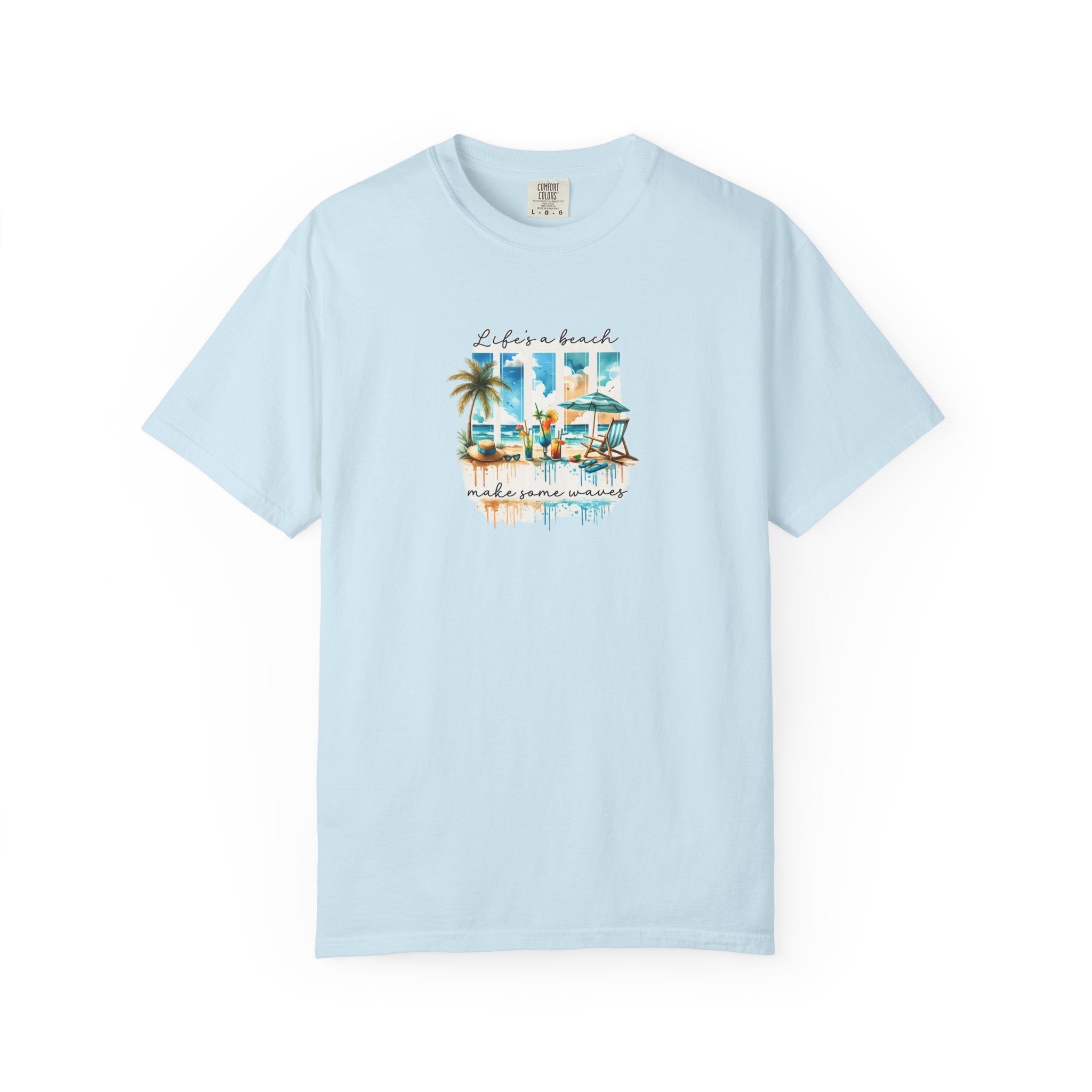 Beach Vibes T-Shirt — "Life's a Beach" Retro Palm & Surf Graphic