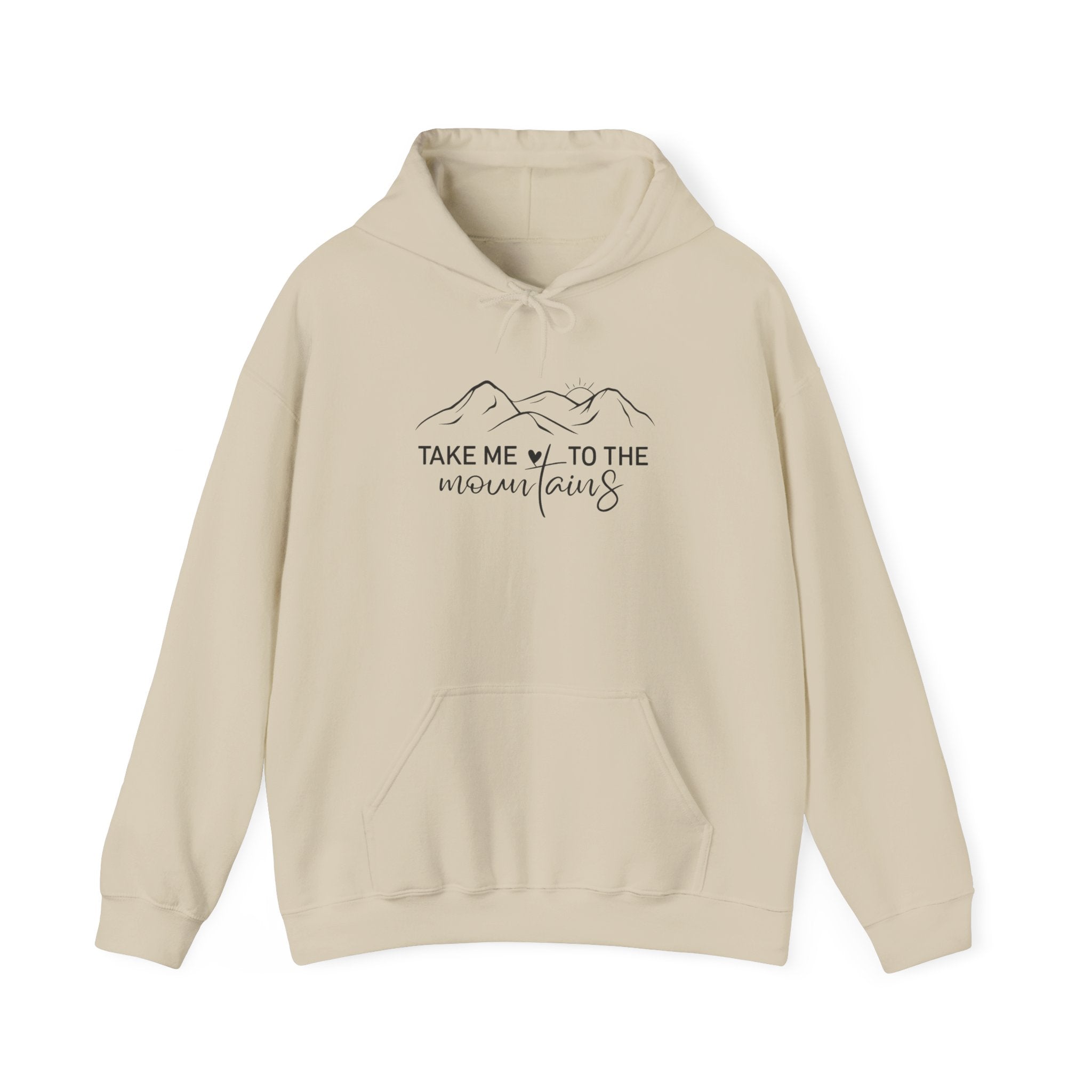 Mountain Hoodie – "Take Me to the Mountains" Minimal Adventure Pullover