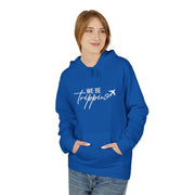 We Be Trippin' Hoodie - Travel Quote Pullover with Airplane Graphic