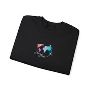 World Map Crewneck Sweatshirt – Colorful Watercolor Globe 