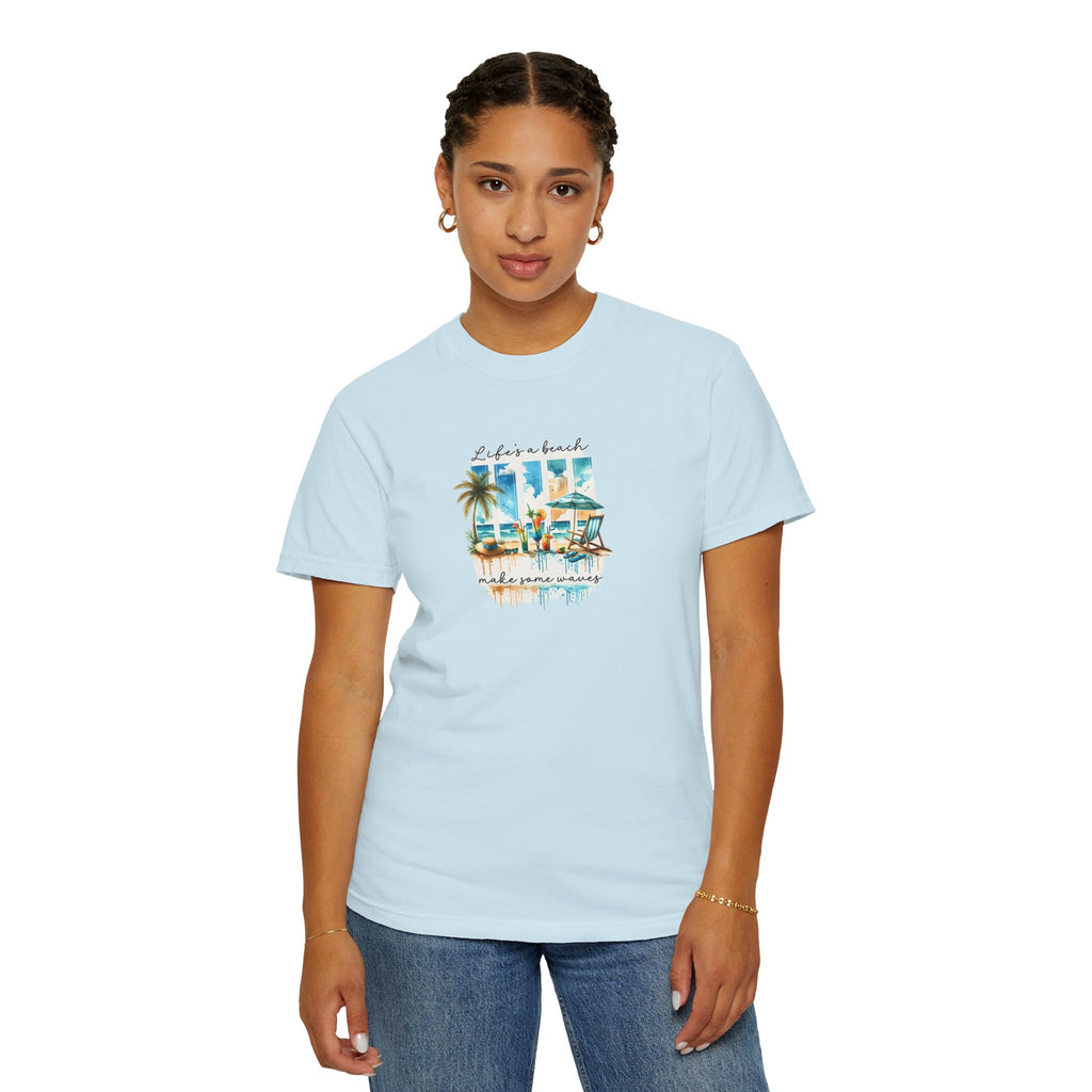 Beach Vibes T-Shirt — "Life's a Beach" Retro Palm & Surf Graphic