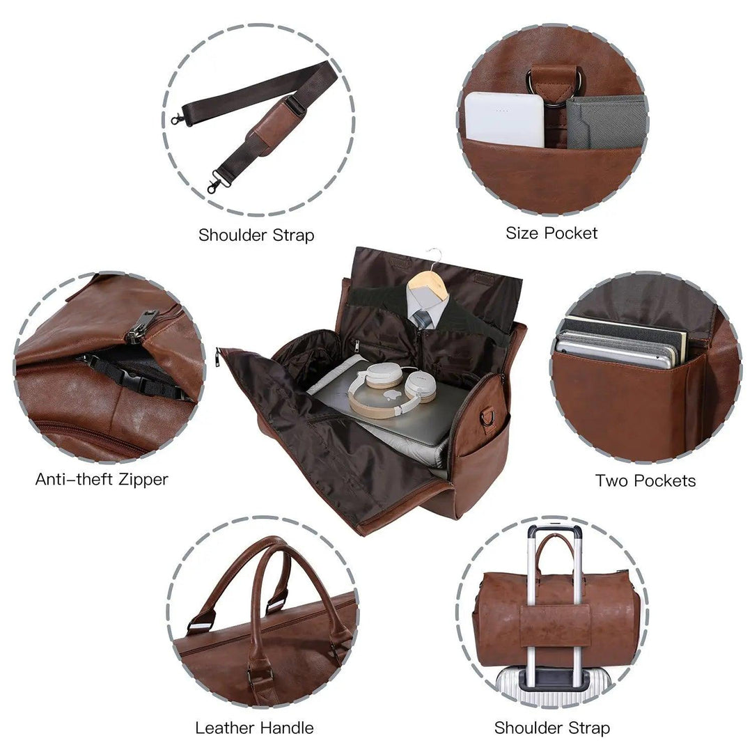 Extra Large Foldable Duffle Bag Waterproof Leather