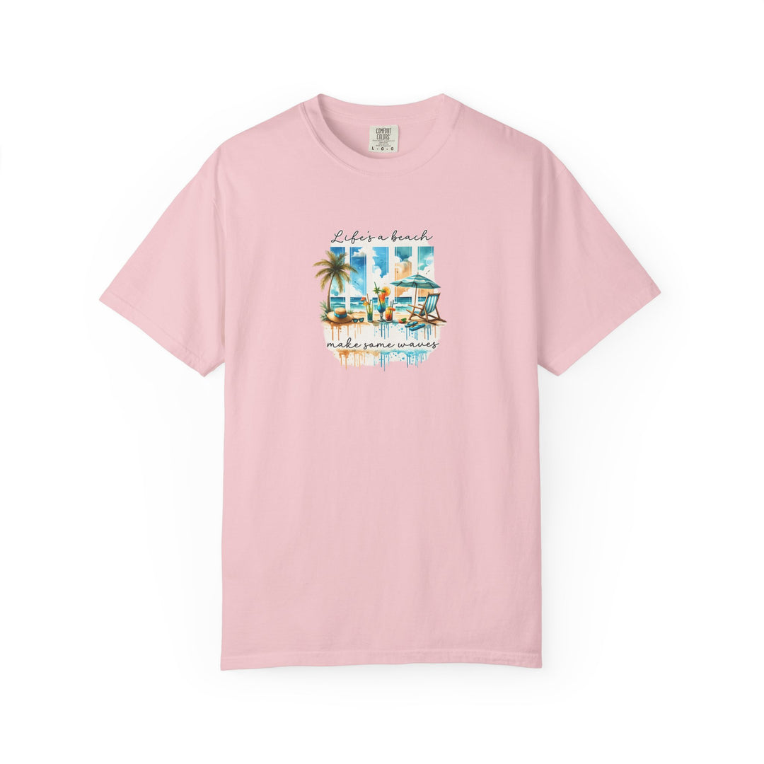 Beach Vibes T-Shirt — "Life's a Beach" Retro Palm & Surf Graphic