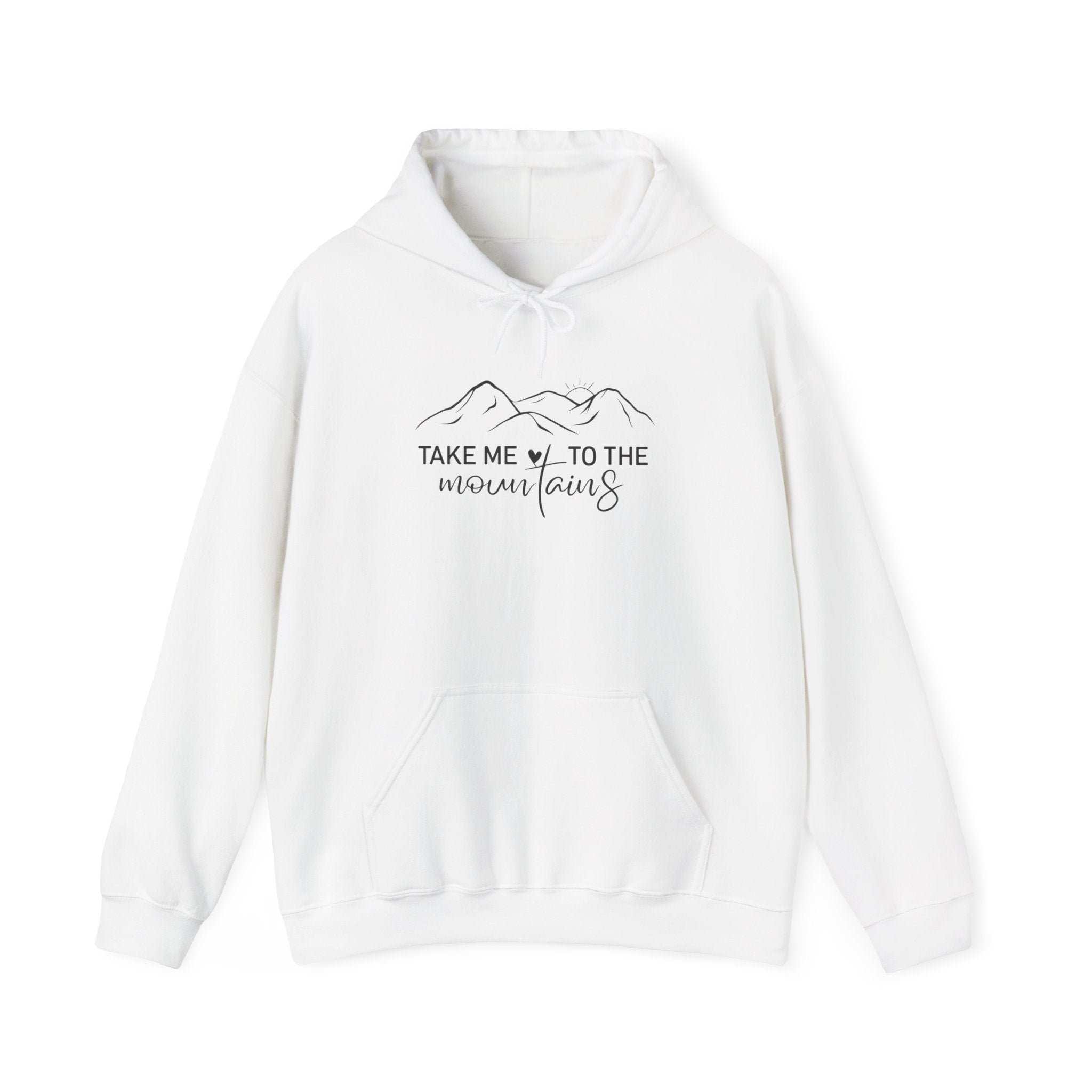 Mountain Hoodie – "Take Me to the Mountains" Minimal Adventure Pullover