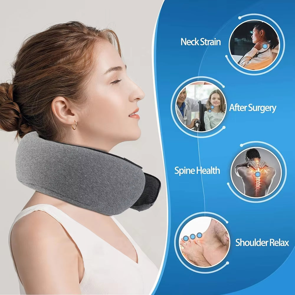 Portable Memory Foam Travel Neck Pillow - U-Shape Soft