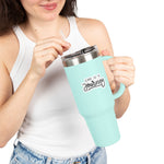 Load image into Gallery viewer, Insulated Travel Mug - Life is a Journey&#39; - 40oz Perfect for Adventurers and Coffee Lovers
