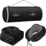 Load image into Gallery viewer, Memory Foam Travel Pillow and Blanket Set for Comfortable Journeys - BonVoyage
