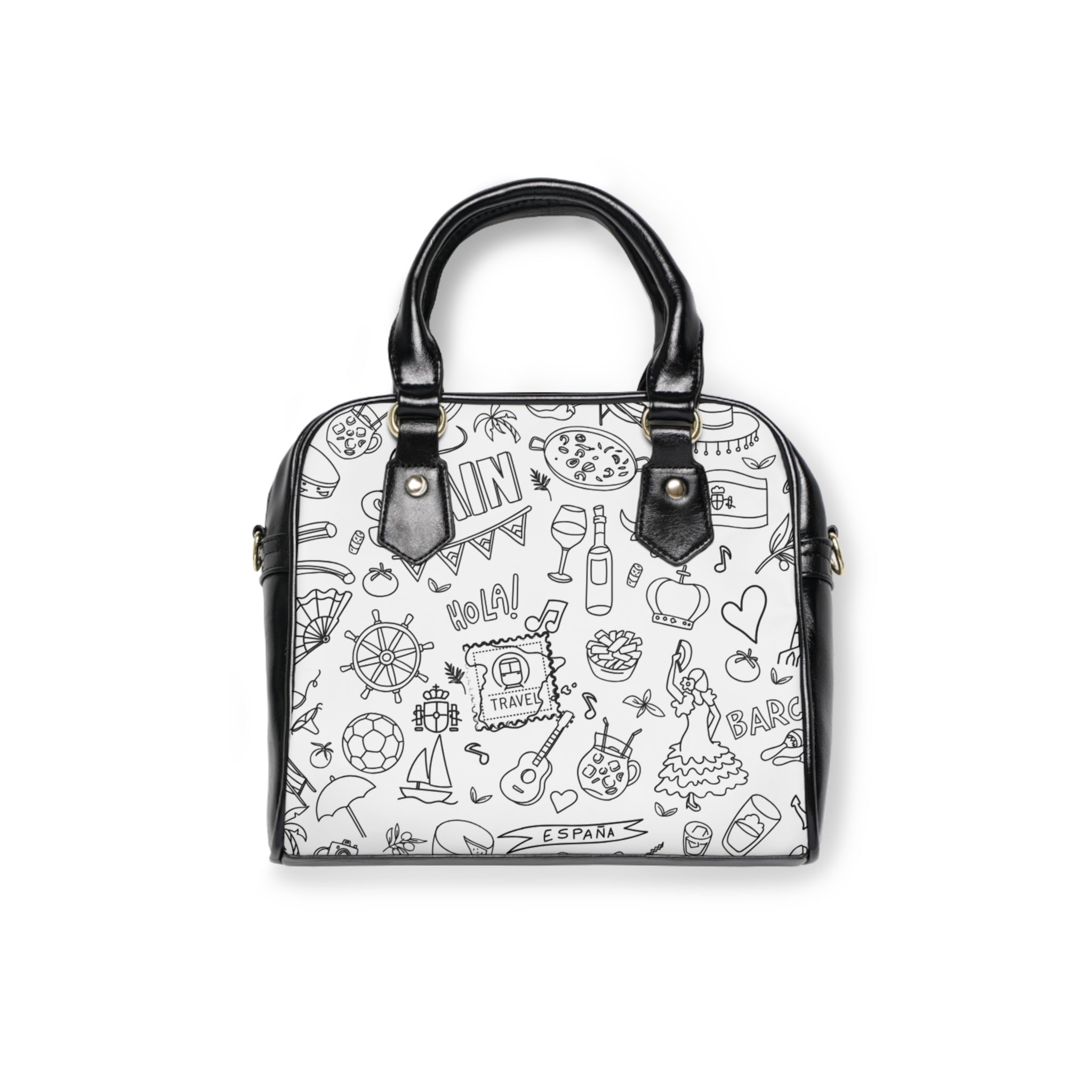 Shoulder Handbag - White 'Colorful Summer Pattern 1' - Fun Beach Bag, Cute Tote for Vacation, Travel Essentials, Stylish Everyday Purse, Perfect Gift