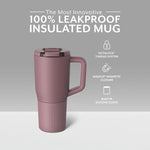 Load image into Gallery viewer, Leak Proof Insulated Coffee Mug with Handle &amp; Lid - Stainless Steel - BonVoyage
