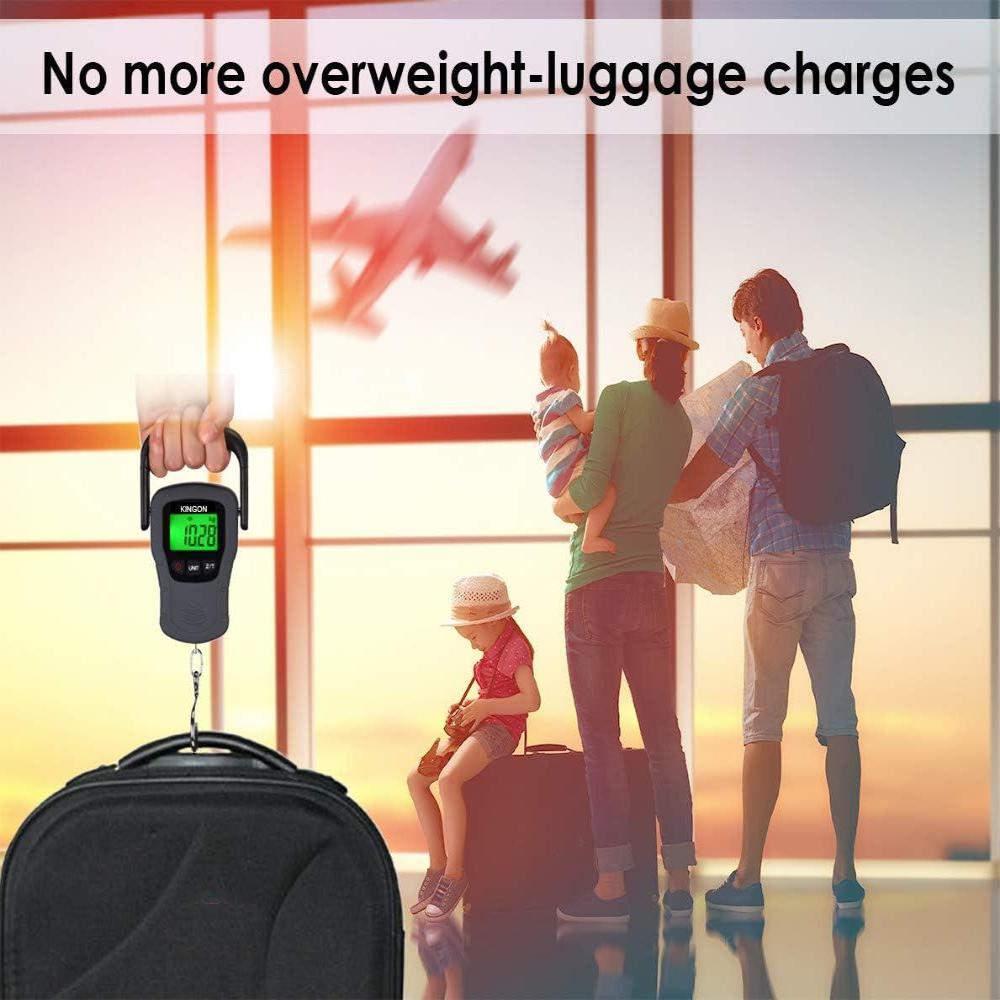 Digital Hanging Luggage Scale with Comfortable Handle and Large Hook, 110Lb/50Kg - BonVoyage