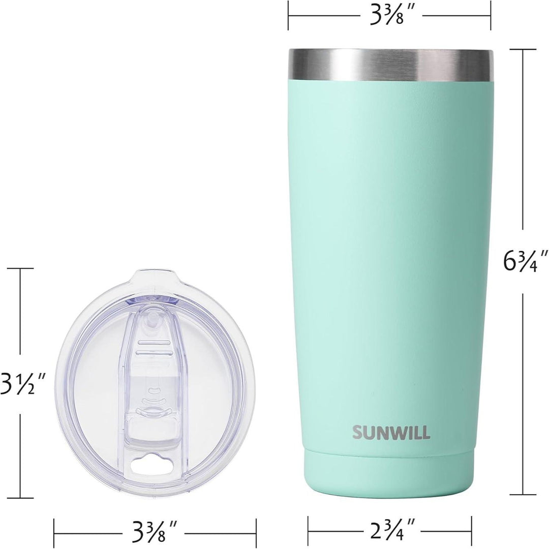 Insulated Coffee Mug Set of 2, 20 Oz Tumbler with Lid, Stainless Steel - BonVoyage