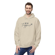 We Be Trippin' Hoodie - Travel Quote Pullover with Airplane Graphic